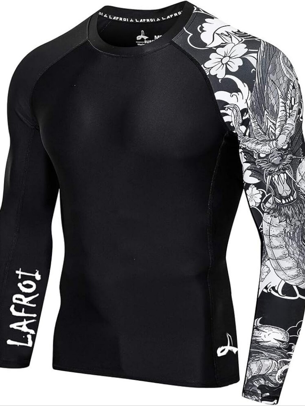 LAFROI Men's Long Sleeve UPF 50+ Baselayer Skins Performance Fit Compression